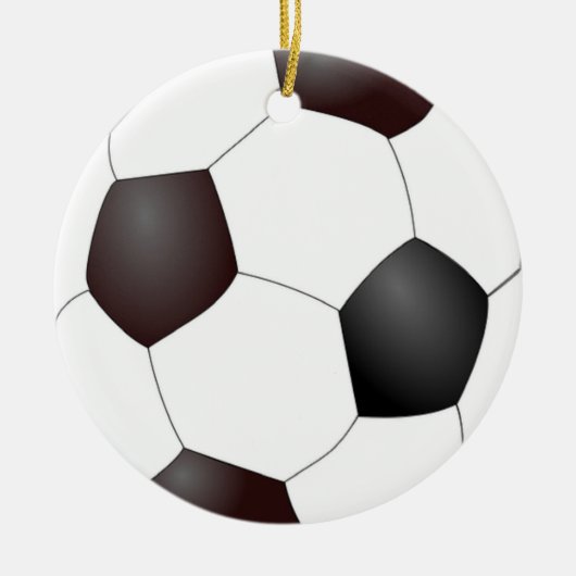 Zwart-wit voetbal keramisch ornament (Voorkant)