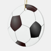 Zwart-wit voetbal keramisch ornament (Links)