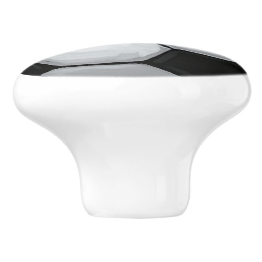 Zwart-wit Voetbal Keramische Knop (Zijkant)