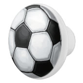 Zwart-wit Voetbal Keramische Knop (Rechts)
