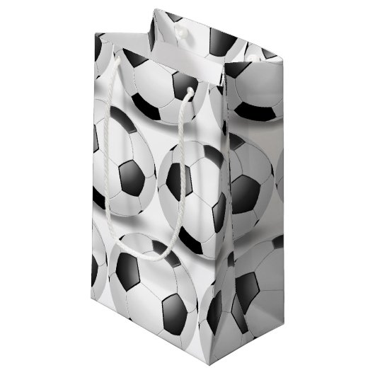 zwart-wit voetbal klein cadeauzakje (Voorkant Gekanteld)