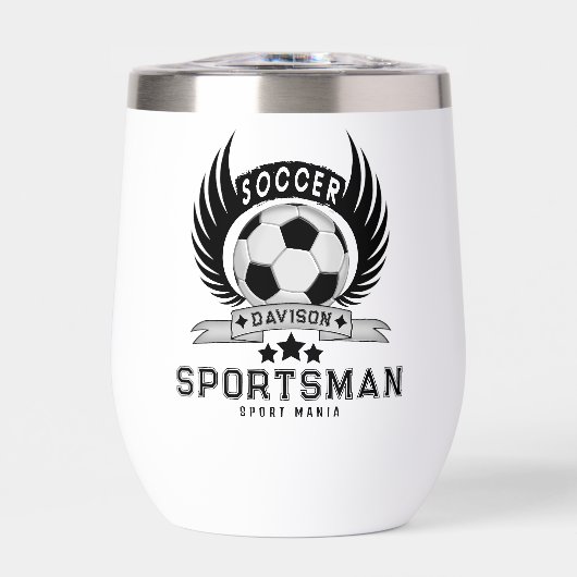 Zwart-wit Voetbal Logo Persoonlijk Ontwerp (Voorkant)
