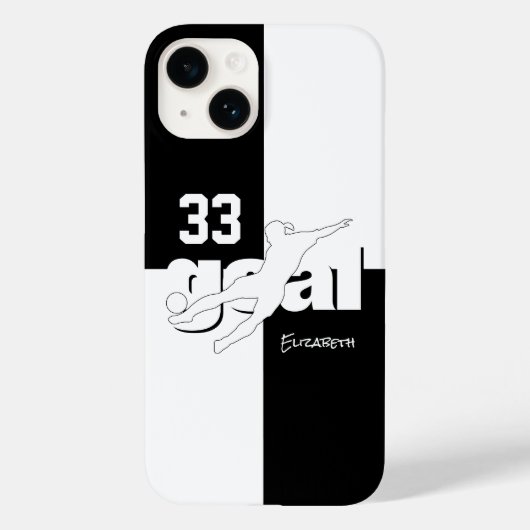 zwart wit voetbal meisje naam jersey nummer Case-Mate iPhone case (Achterkant)