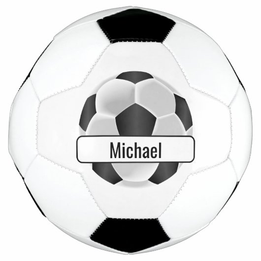 Zwart-wit Voetbal met DIY-naam (Voorkant)