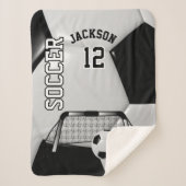 Zwart-wit Voetbal met DIY-tekst Sherpa Deken (Voorkant)