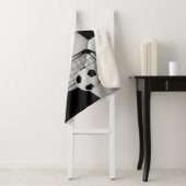 Zwart-wit Voetbal met DIY-tekst Sherpa Deken (In situ)