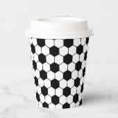 Zwart-wit Voetbal Papieren Bekers (Achterkant)