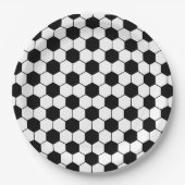Zwart-wit Voetbal Papieren Bordje (Voorkant)