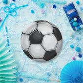 Zwart-wit Voetbal Papieren Bordje (Feest)