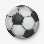 Zwart-wit Voetbal Papieren Bordje (Voorkant)