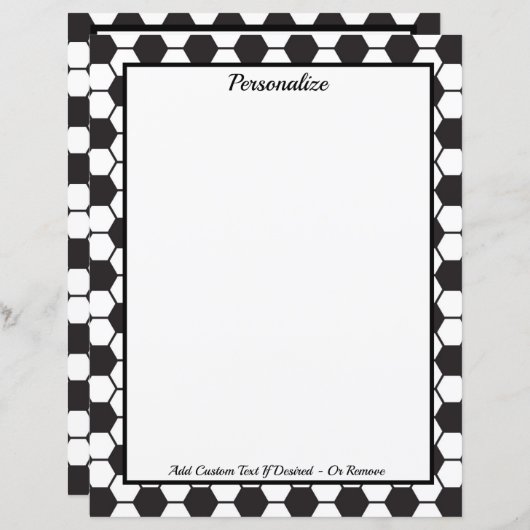 Zwart Wit Voetbal Pattern Personaliseren (Voorkant / Achterkant)