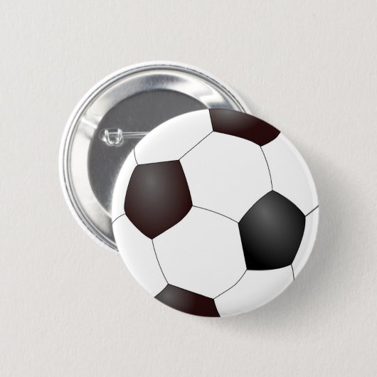 Zwart-wit voetbal ronde button 5,7 cm (Voorkant /achterkant)