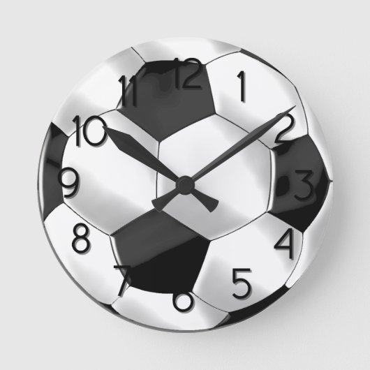 Zwart-wit voetbal ronde klok (Voorkant)