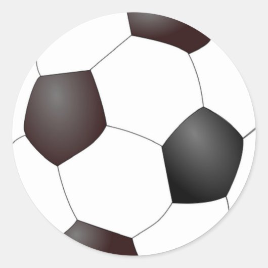 Zwart-wit voetbal ronde sticker (Voorkant)