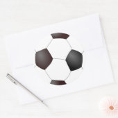 Zwart-wit voetbal ronde sticker (Envelop)