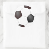 Zwart-wit voetbal ronde sticker (Tas)