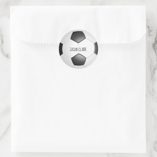 zwart-wit voetbal ronde sticker (Tas)