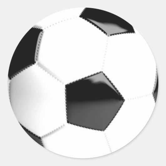 Zwart-wit Voetbal Ronde Sticker (Voorkant)