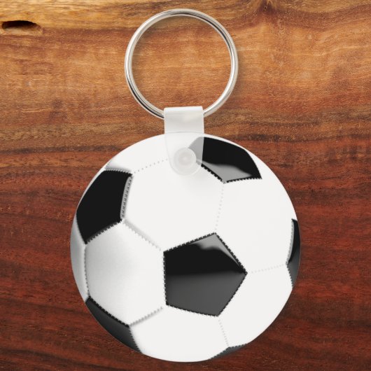 Zwart-wit Voetbal Sleutelhanger (Voorkant)
