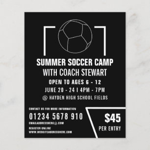 Zwart-wit Voetbal, Soccer Camp Adverteren Flyer