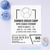 Zwart-wit Voetbal, Soccer Camp Adverteren Flyer (Enkel)