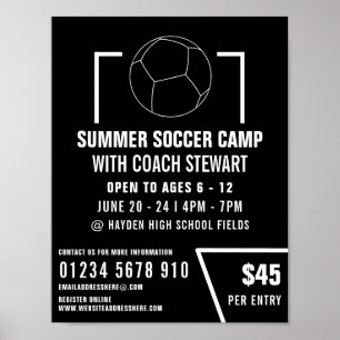 Zwart-wit Voetbal, Soccer Camp Adverteren Poster