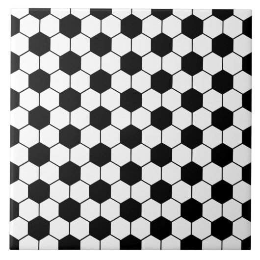 Zwart-wit Voetbal Tegeltje (Voorkant)