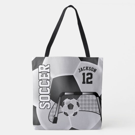 Zwart-wit Voetbal Tote Bag (Voorkant)