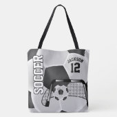 Zwart-wit Voetbal Tote Bag (Achterkant)