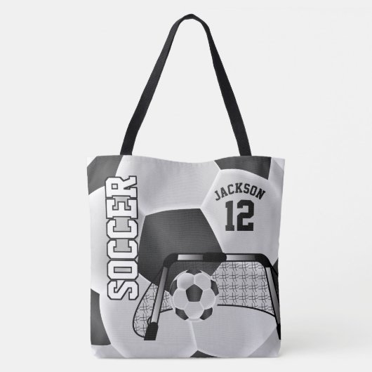 Zwart-wit Voetbal Tote Bag (Achterkant)
