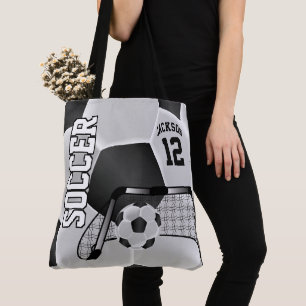Zwart-wit Voetbal Tote Bag