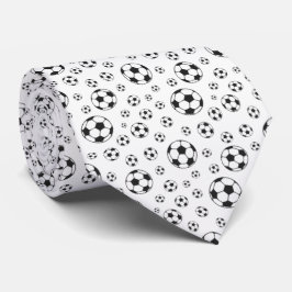 Zwart-wit Voetbal Voetbal Bal Patroon Stropdas