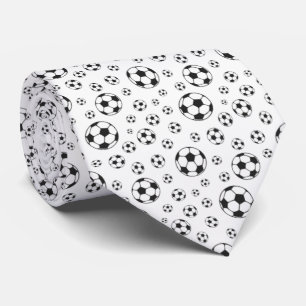 Zwart-wit Voetbal Voetbal Bal Patroon Stropdas