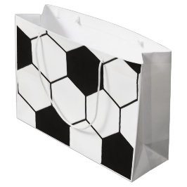 Zwart-wit Voetbalpatroon Geometrisch Groot Cadeauzakje