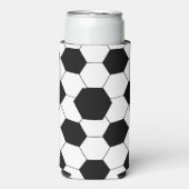 Zwart-wit voetbalpatroon seltzer blikjeskoeler (Seltzer Voorkant)