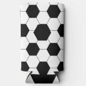 Zwart-wit voetbalpatroon seltzer blikjeskoeler (Voorkant)