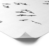 Zwart & Wit Vogel Bewegingsposter Poster (Hoek)
