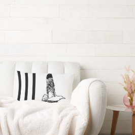 Zwart-wit  vogelpatroon kussen