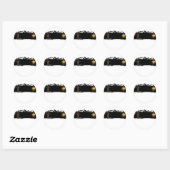 Zwart-wit Volle Maan Ronde Sticker (Vel)