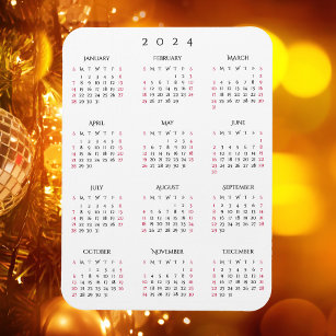 Zwart Wit Volledig Jaar 2024 Kalender Koelkast Keu Magneet