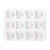 Zwart Wit Volledig Jaar 2025 Kalender Koelkast Keu Magneet (Horizontaal)