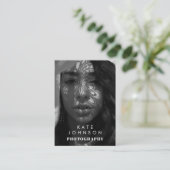 Zwart Wit Volledige Foto QR Code Social Media Visitekaartje (Staand voorkant)