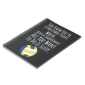 Zwart-wit volleybal cadeau ideeën teamspeler notitieboek (Linkerzijde)