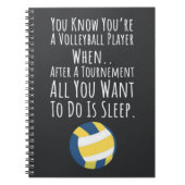 Zwart-wit volleybal cadeau ideeën teamspeler notitieboek (Voorkant)