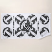 zwart wit volleybal club kleuren meisjes naam strandlaken (Voorkant)