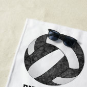 zwart wit volleybal club kleuren meisjes naam strandlaken (In situ)