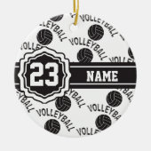 Zwart-wit volleybal keramisch ornament (Voorkant)