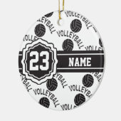 Zwart-wit volleybal keramisch ornament (Links)