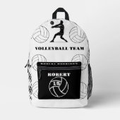 Zwart & wit Volleybal sporttas gepersonaliseerd, Bedrukte Rugzak (Voorkant)