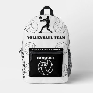 Zwart & wit Volleybal sporttas gepersonaliseerd, Bedrukte Rugzak